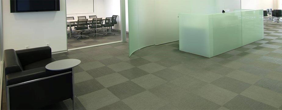 An Office Floor with Carpet Tiles 