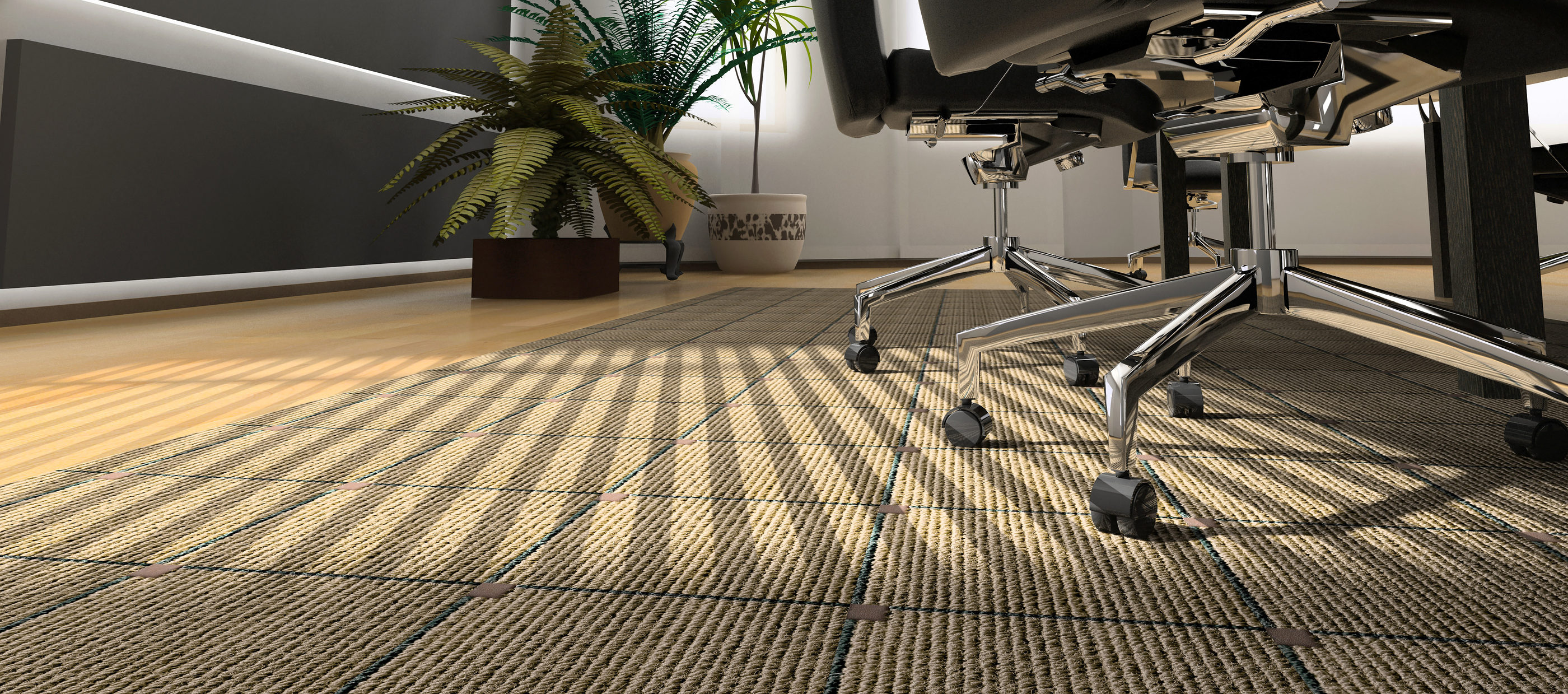 An Open Office with Commercial Carpet